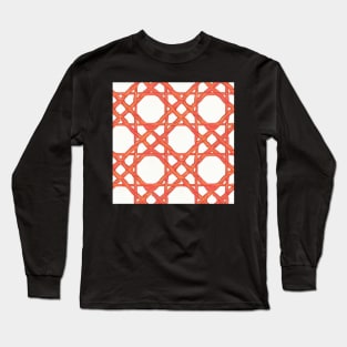 Orange lattice rattan webbing Long Sleeve T-Shirt